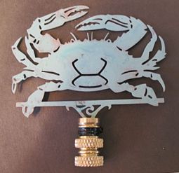 Lamp Finial: Crab Weathervane. 4x4 inches